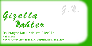 gizella mahler business card